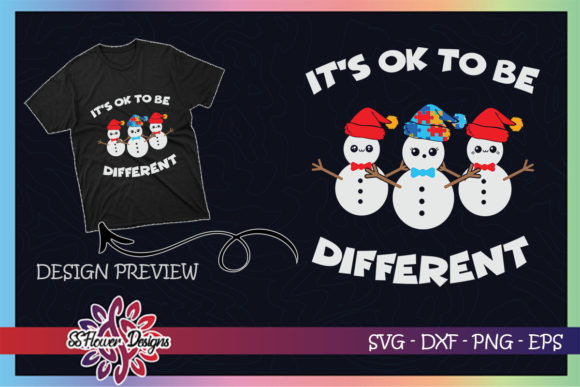 Be Different Christmas Autism Snowman: A Unique T-Shirt Design Graphic
