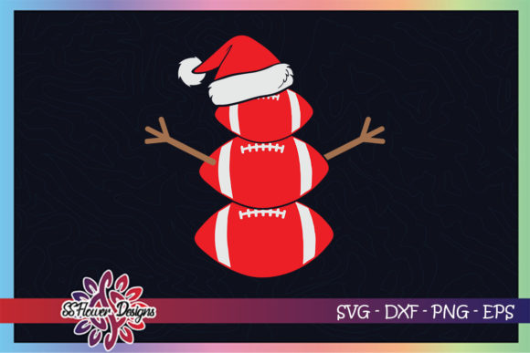 Christmas Snowman Football Santa Hat for T-Shirt Designs