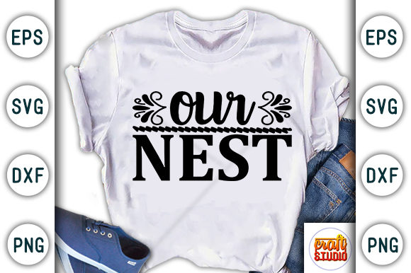 Doormat Svg Design, Our Nest: A Versatile Graphic for T-Shirt Designs