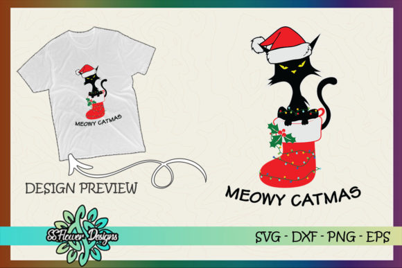 Meowy Catmas: A Festive Embroidery Design